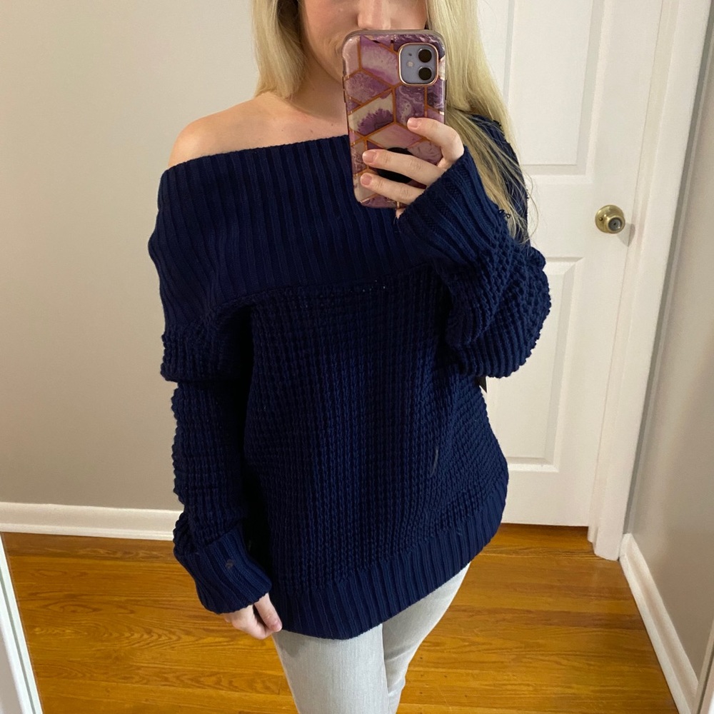 Nordstrom Navy Blue Knitted Sweater